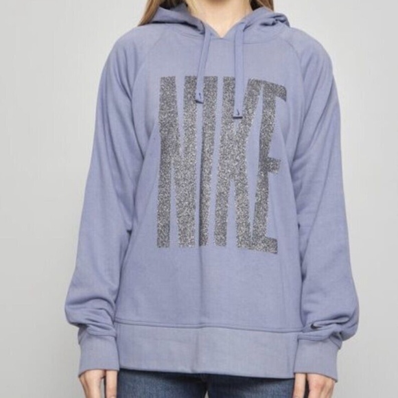 Nike Tops - NIKE Dri-FIT Sparkle Training Hoodie - Blue Gray, Size L